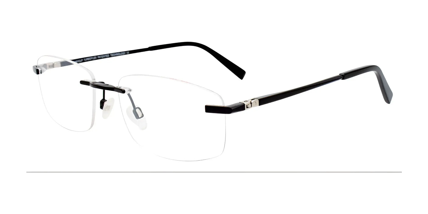 EasyClip EC572 Eyeglasses with Clip-on Sunglasses Satin Black