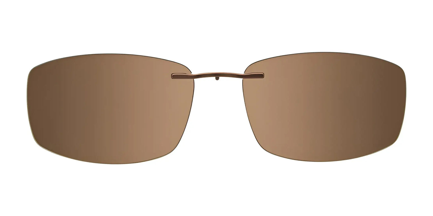 Discover the cutting-edge design of EasyClip EC572 Eyeglasses in a size 56, featuring brown rectangular frameless frames and a sleek thin metal bridge. Effortlessly upgrade them into polarized sunglasses with the innovative clip-on feature, offering versatile style and enhanced vision for any setting.