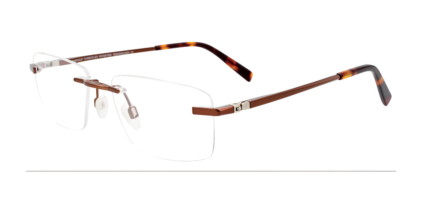 EasyClip EC573 Eyeglasses with Clip-on Sunglasses Satin Brown