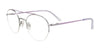EasyClip EC574 Eyeglasses with Clip-on Sunglasses | Size 49 / Silver & Lilac