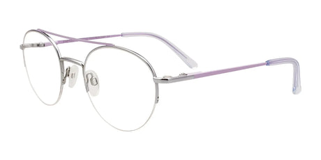 EasyClip EC574 Eyeglasses with Clip-on Sunglasses Silver & Lilac