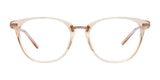 EasyClip EC576 eyeglasses in beige, featuring a subtle patterned design on the temples and a sleek clip-on mechanism that seamlessly transforms them into polarized sunglasses, viewed from the front.