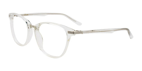 EasyClip EC576 Eyeglasses with Clip-on Sunglasses Crystal & Shiny Silver