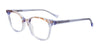 EasyClip EC577 Eyeglasses with Clip-on Sunglasses | Size 48 / Marb & Cryst Blue/Cryst Blue