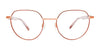 EasyClip EC578 Eyeglasses with Clip-on Sunglasses | Size 49 / Cop & Pink Gold/Crys Lt Pnk