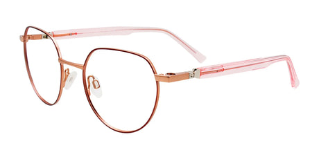 EasyClip EC578 Eyeglasses with Clip-on Sunglasses Marsala & Pink Gold / Crys Pink