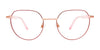 EasyClip EC578 Eyeglasses with Clip-on Sunglasses | Size 49 / Cop & Pink Gold/Crys Lt Pnk