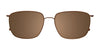 EasyClip EC579 Eyeglasses with Clip-on Sunglasses | Size 56 / Satin Steel Gold & Matt Brown