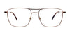 EasyClip EC579 Eyeglasses with Clip-on Sunglasses | Size 56 / Satin Steel Gold & Matt Brown