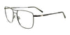 EasyClip EC579 Eyeglasses with Clip-on Sunglasses | Size 56 / Satin Steel Green & Matt Black