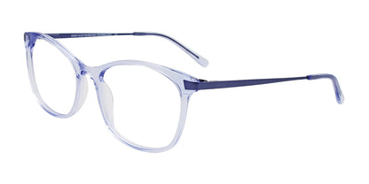 EasyClip EC583 Eyeglasses with Clip-on Sunglasses Crystal Blue / Satin Blue