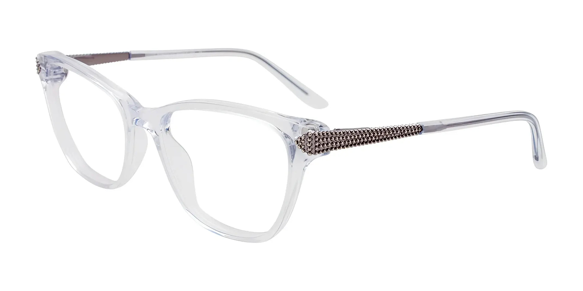 EasyClip EC584 Eyeglasses with Clip-on Sunglasses Crystal / Crystal & Steel