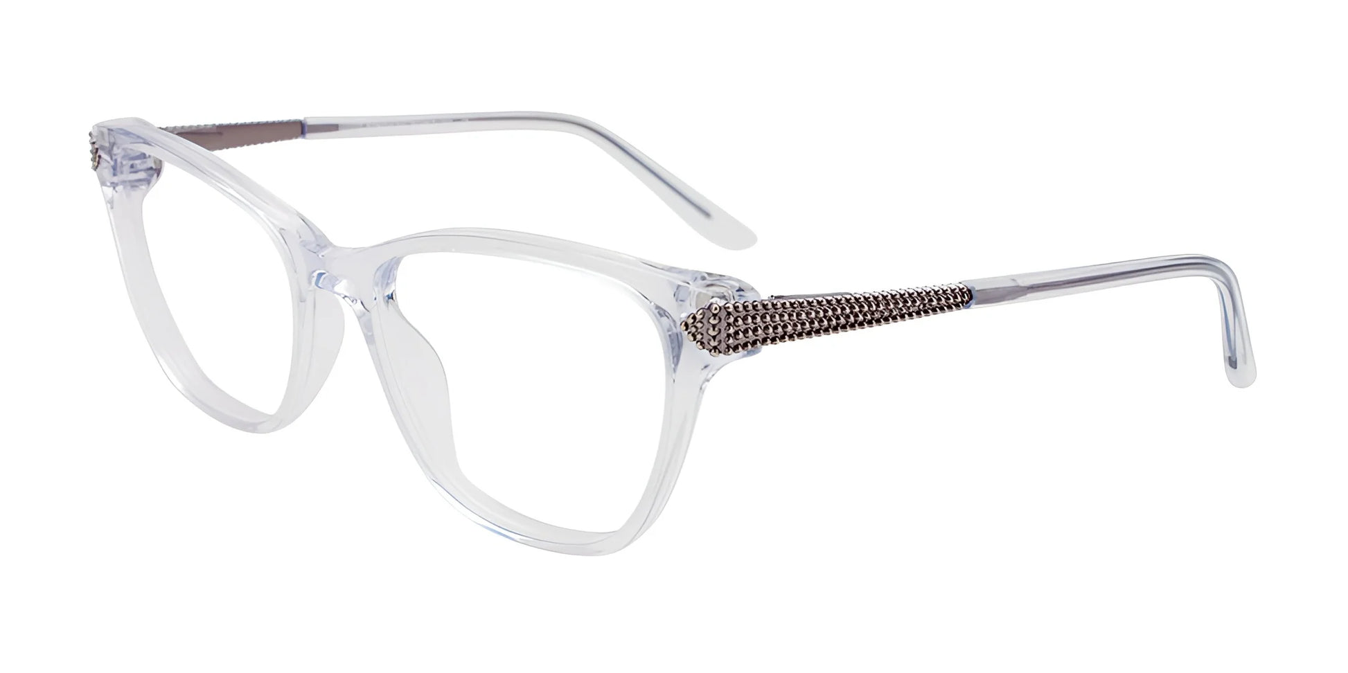 EasyClip EC584 Eyeglasses with Clip-on Sunglasses Crystal / Crystal & Steel