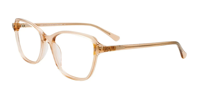 EasyClip EC585 Eyeglasses with Clip-on Sunglasses | Size 54 / Crystal Beige & Marbled
