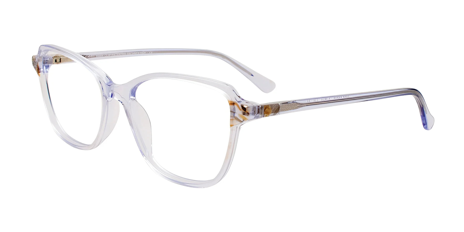 EasyClip EC585 Eyeglasses with Clip-on Sunglasses Crystal Blue & Marbled