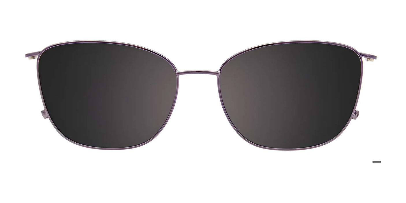 EasyClip EC585 square-framed polarized sunglasses with thin metal arms, displayed on a white background.