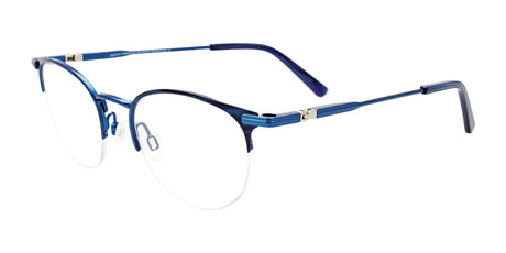 EasyClip EC587 Eyeglasses with Clip-on Sunglasses Blue & Black Stripes / Blue