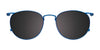 EasyClip EC587 Eyeglasses with Clip-on Sunglasses | Size 48 / Blue & Black Stripes/Blue