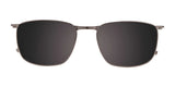 Front view of the EasyClip EC588 sunglasses featuring a black, thin metal rectangular frame and polarized lenses set against a white background.