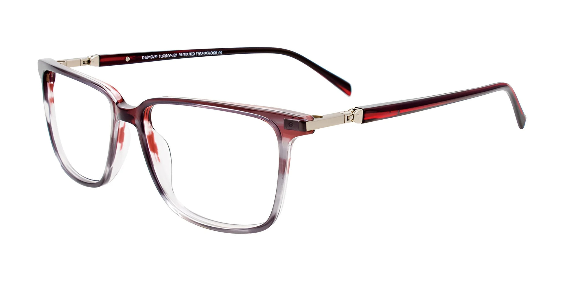 EasyClip EC589 Eyeglasses with Clip-on Sunglasses Brown & Grey Gradient
