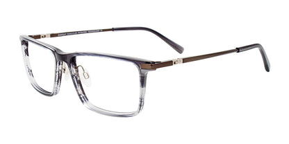 EasyClip EC590 Eyeglasses with Clip-on Sunglasses Grey Striped