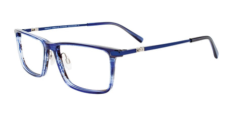 EasyClip EC590 Eyeglasses with Clip-on Sunglasses Blue Striped