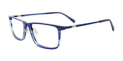 EasyClip EC590 Eyeglasses with Clip-on Sunglasses Blue Striped