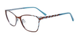 EasyClip EC591 Eyeglasses with Clip-on Sunglasses Satin Brown & Blue