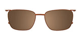 The EasyClip EC592 Eyeglasses with Clip-on Sunglasses effortlessly convert into stylish brown rectangular sunglasses using a simple polarized clip-on, highlighted by thin metal frames for a sleek finish.