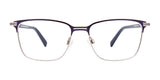 The EasyClip EC592 Eyeglasses with Clip-on Sunglasses, featuring rectangular black and silver frames with thin metal construction, are displayed against a white background, highlighting their sleek design ideal for pairing with clip-ons.