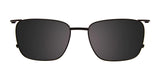 Front view of the EasyClip EC592 Eyeglasses with Clip-on Sunglasses in black, showcasing rectangular lenses and a sleek metal frame that offer effortless style and adaptability.