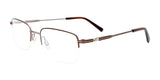 EasyClip EC593 Eyeglasses with Clip-on Sunglasses Brown & Steel