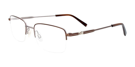 EasyClip EC593 Eyeglasses with Clip-on Sunglasses Brown & Steel