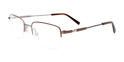 EasyClip EC593 Eyeglasses with Clip-on Sunglasses Brown & Steel