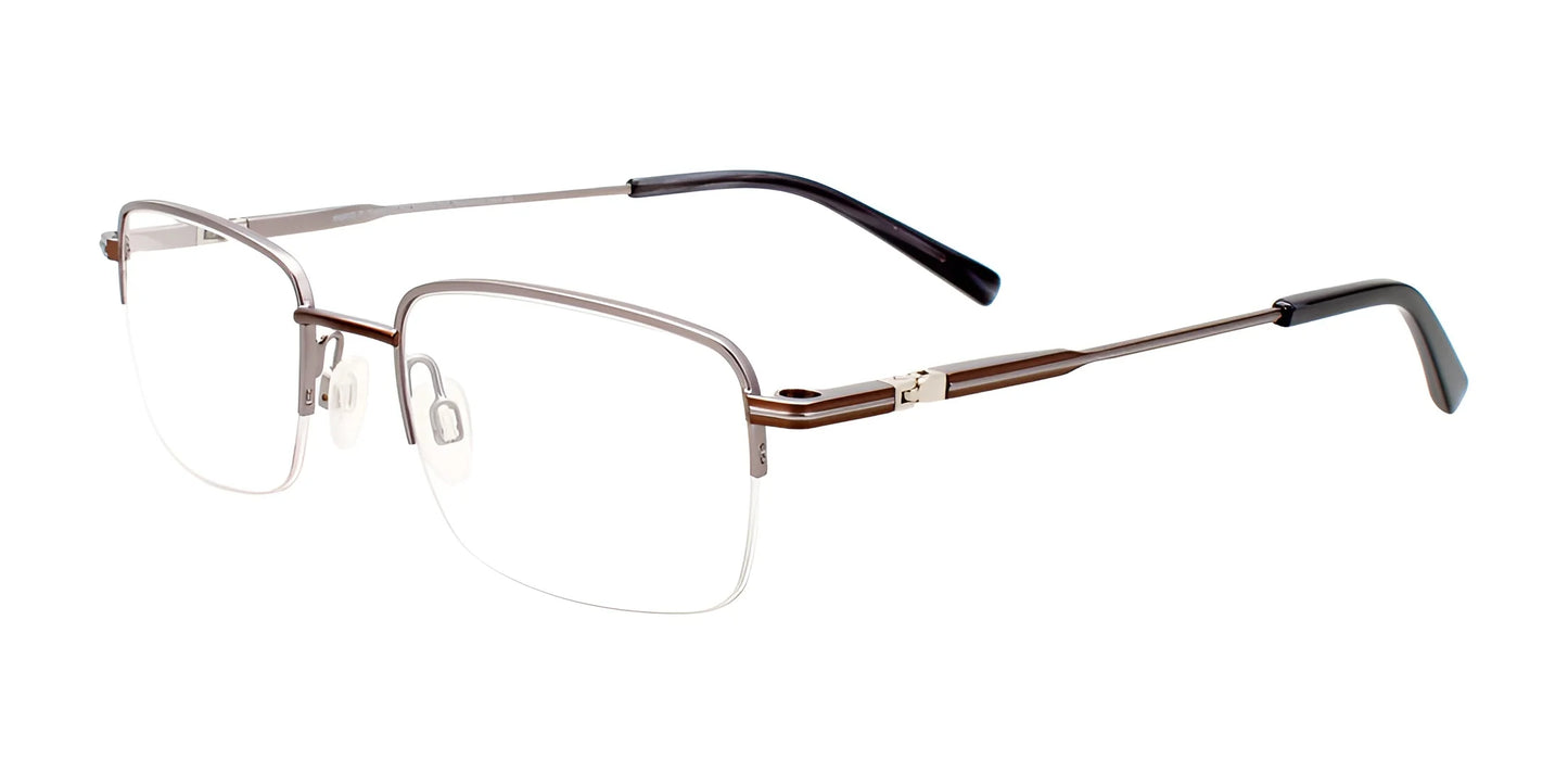 EasyClip EC593 Eyeglasses with Clip-on Sunglasses Grey & Brown