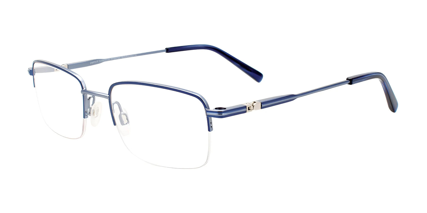 EasyClip EC593 Eyeglasses with Clip-on Sunglasses Blue & Light Blue