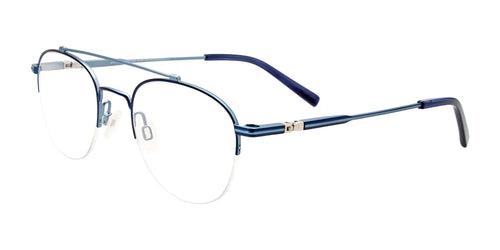 EasyClip EC594 Eyeglasses with Clip-on Sunglasses / Size 48 / Blue & Light Blue