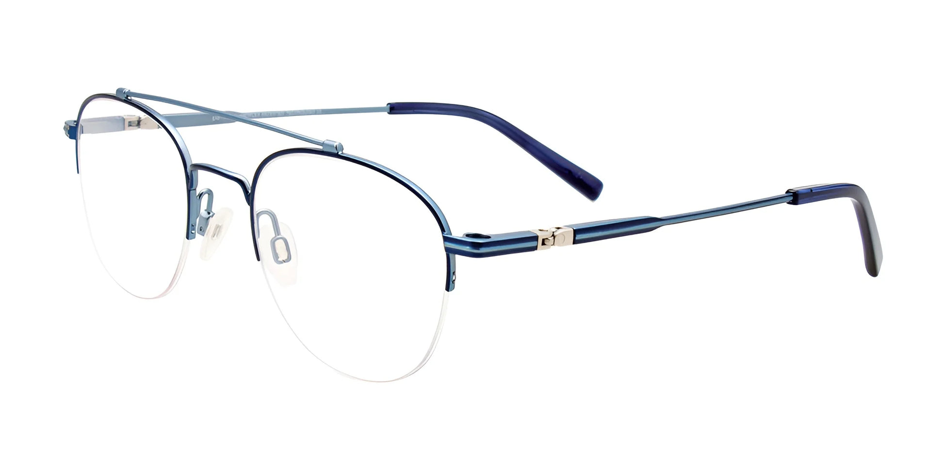 EasyClip EC594 Eyeglasses with Clip-on Sunglasses Blue & Light Blue