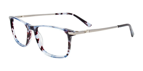 EasyClip EC595 Eyeglasses with Clip-on Sunglasses / Size 52 / Demi Blue
