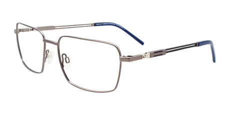 EasyClip EC596 Eyeglasses with Clip-on Sunglasses Satin Grey / Blue