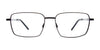 EasyClip EC596 Eyeglasses with Clip-on Sunglasses | Size 58 / Satin Black/Steel