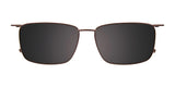 A pair of EasyClip EC597 eyeglasses with clip-on polarized sunglasses in dark lenses, size 54.