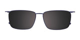 EasyClip EC597 Eyeglasses featuring a rectangular metal frame and clip-on polarized dark lenses, seen from the front.