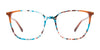 EasyClip EC598 Eyeglasses with Clip-on Sunglasses | Size 54 / Blue Multicolor & Red/Red