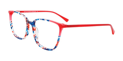EasyClip EC598 Eyeglasses Blue Multicolor & Red / Red