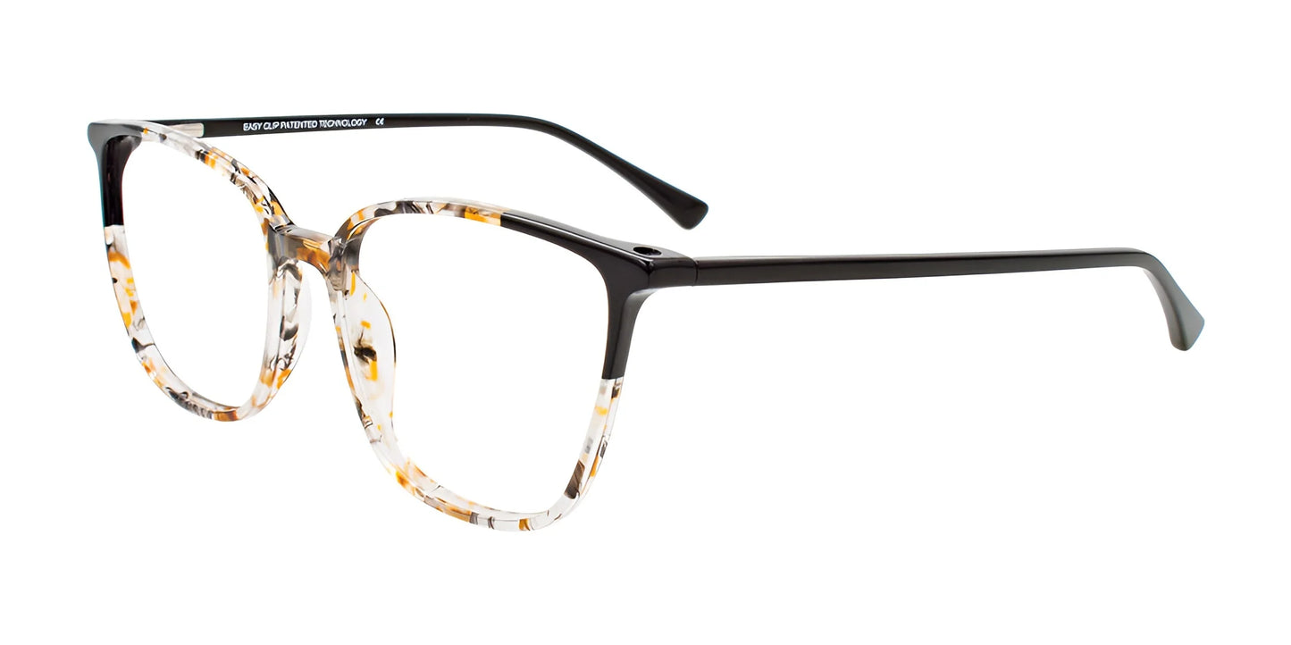 EasyClip EC598 Eyeglasses with Clip-on Sunglasses Khaki Multicolor & Black / Black