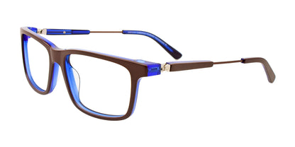EasyClip EC599 Eyeglasses with Clip-on Sunglasses Brown Matt & Cryst Blue / Brown Matt & Cryst Blue
