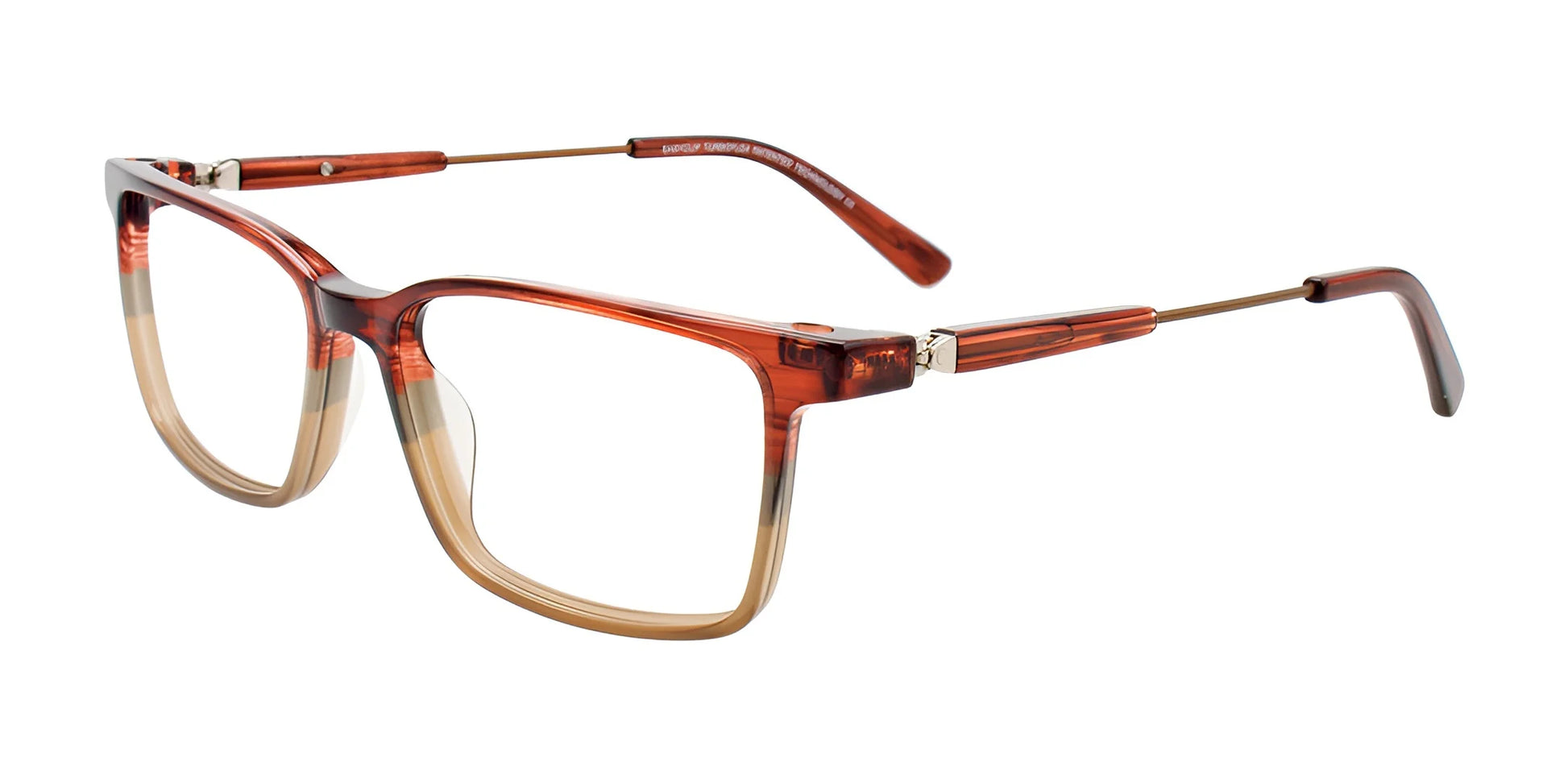 EasyClip EC600 Eyeglasses Brown & Grey & Lt Brown
