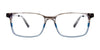 EasyClip EC600 Eyeglasses with Clip-on Sunglasses | Size 53 / Brown & Grey & Lt Brown