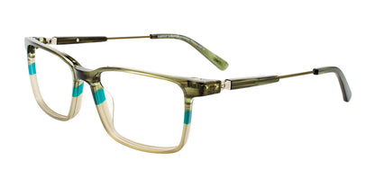 EasyClip EC600 Eyeglasses Green & Dark Green & Lt Brown